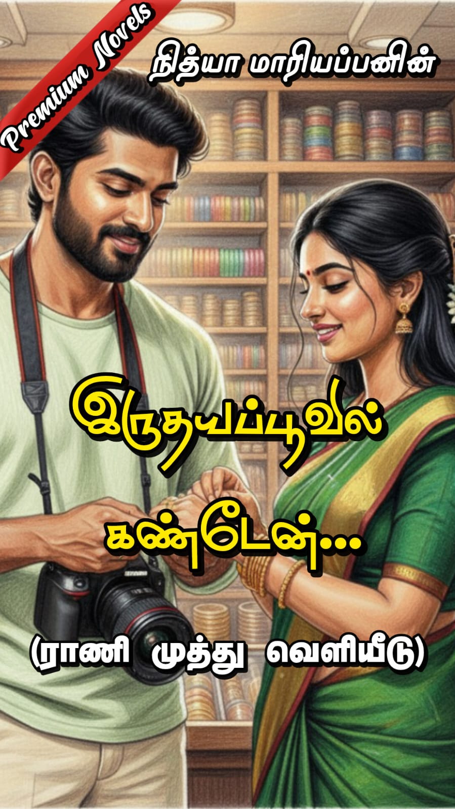 Iruthaya poovil kanden Tamil premium novel book cover